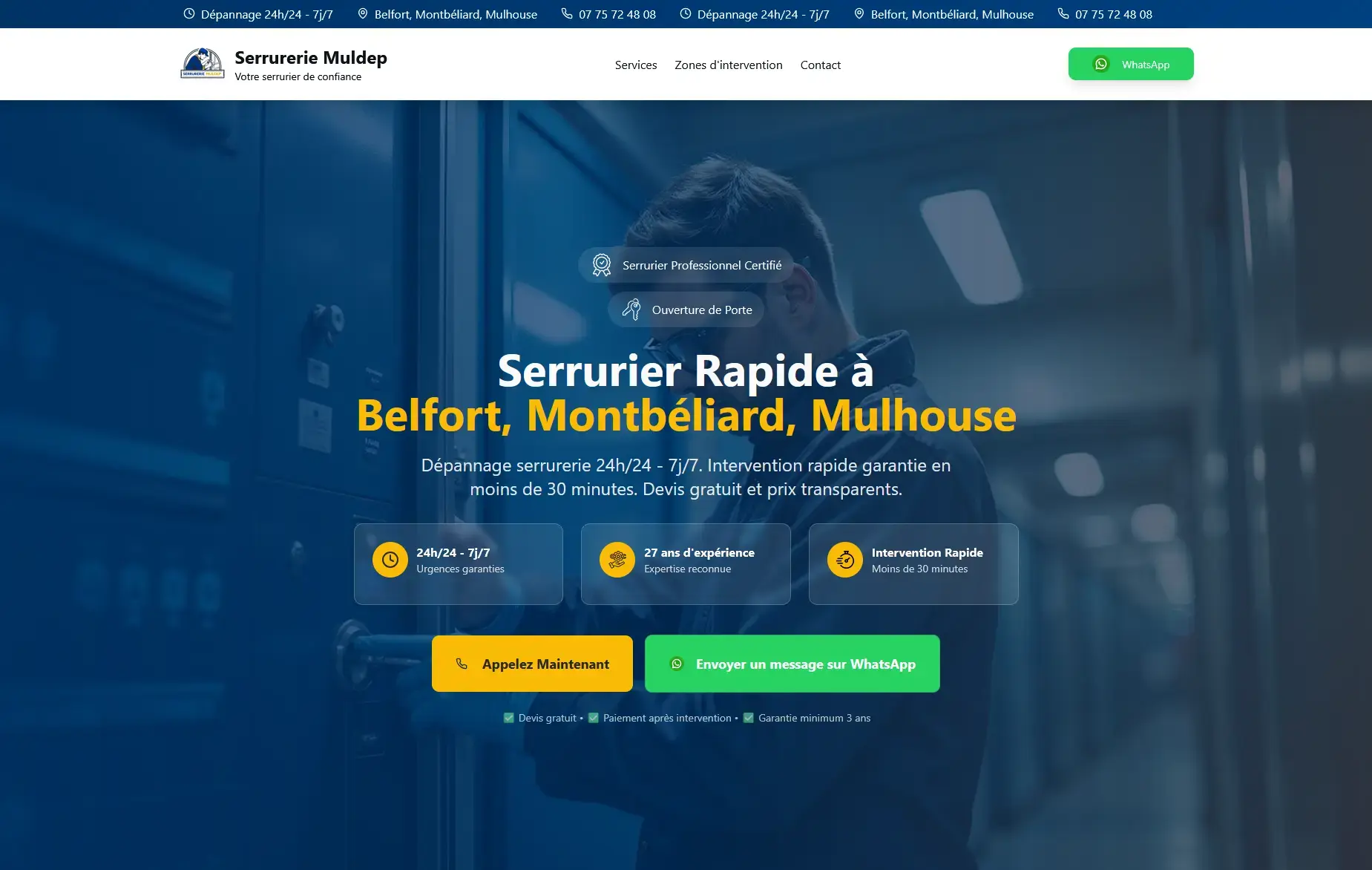 Serrurerie Muldep - Site Web de Serrurerie